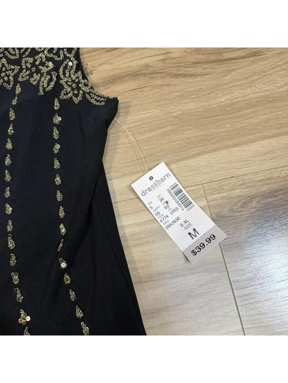 NWT Scalloped Black Whimsigoth Beaded Sleeveless Top Size Medium - Picture 4 of 8